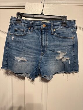 Universal Thread Distressed Mid-Blue Denim Shorts